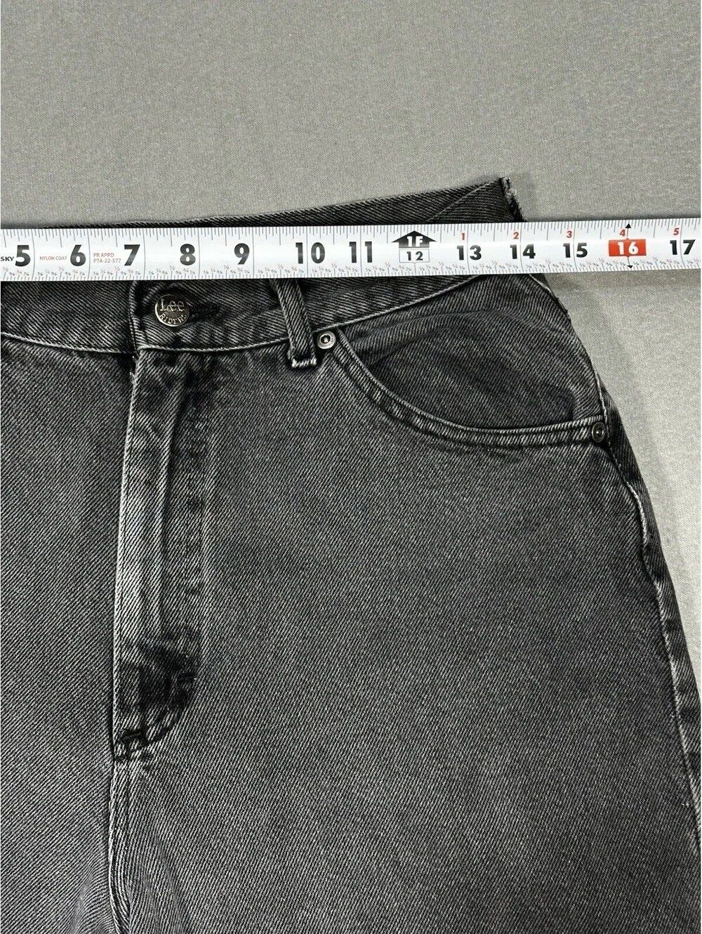 Lee Vintage Black Denim Jeans USA Made 28x28 Heart Patch Repair Mom Fit 12